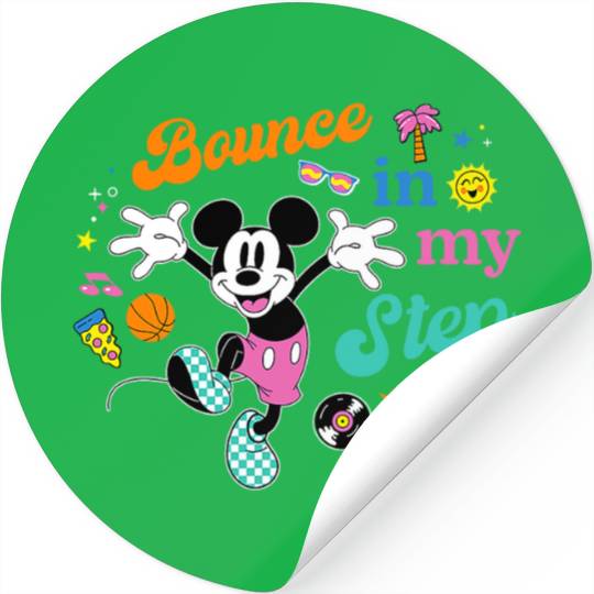 Disney Mickey Mouse Bounce in My Step Retro Vinyl Stickers