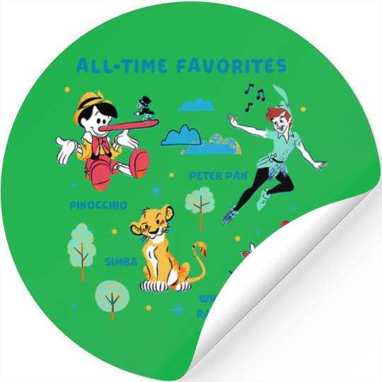 Disney Vintage Peter Pan, Pinocchio, Simba & White Rabbit Stickers