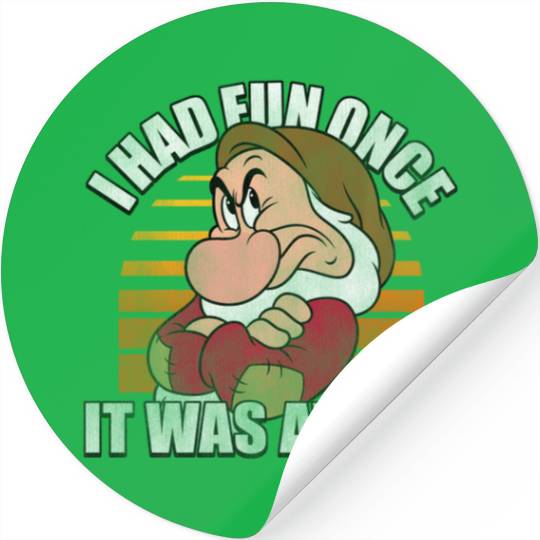 Disney Snow White Grumpy I Had Fun Once It Was Awful Stickers