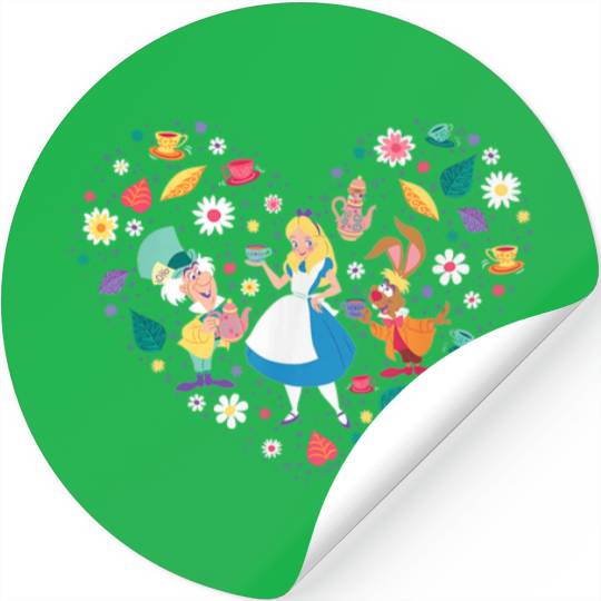 Disney Alice in Wonderland Tea Party Heart Valen Stickers
