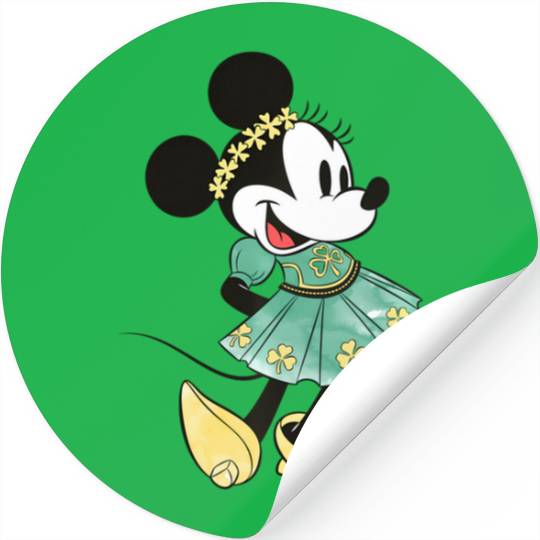 Disney Minnie Mouse Shamrock Dress St. Patrick'S Day Stickers