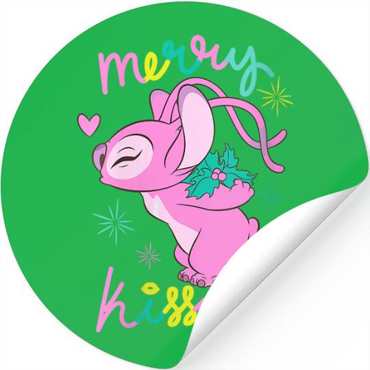 Disneyss Lilo Stitch Christmas Angel Merry Kisssmas Mistletoe Stickers