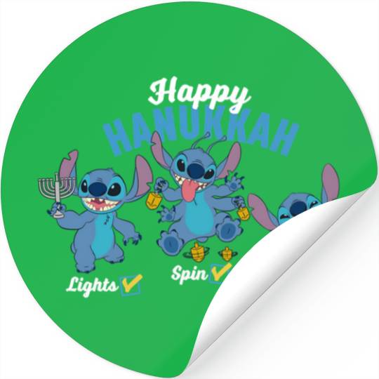 Disney Lilo & Stitch Happy Hanukkah Lights Spin Latkes Stickers