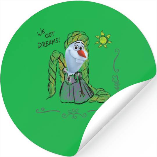 Disney Olaf Presents Rapunzel Costume Sketch Stickers