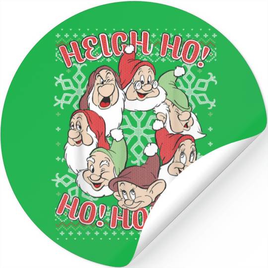 Disneyss Snow White All Dwarfs Ugly Christmas Sweater Stickers