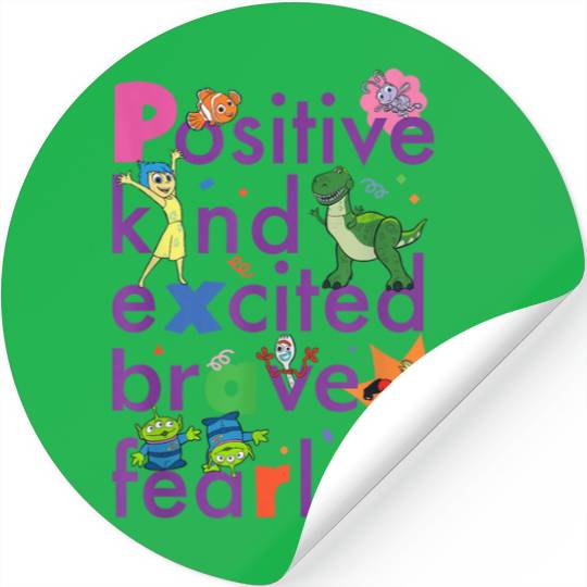 Disney PIXAR Positive Kind Excited Brave Fearles Stickers