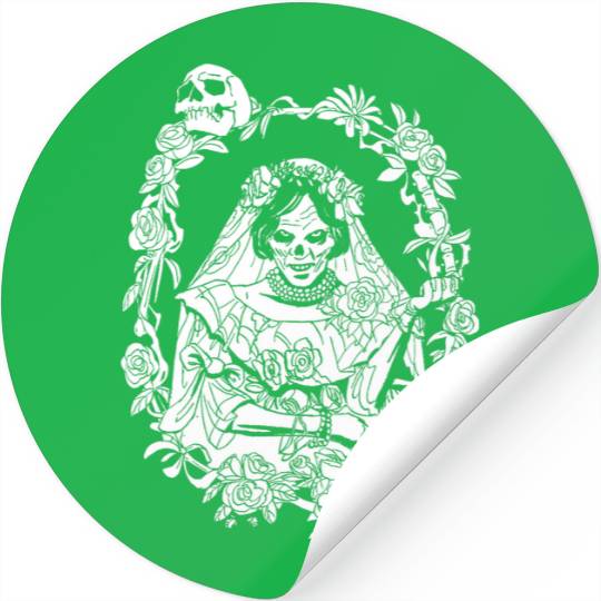 Disney Haunted Mansion Movie The Bride Ghost Skulls & Roses Stickers