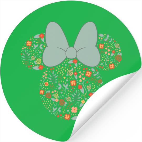 Disney Minnie Mouse Spring Head Icon with Bow Springtime Stickers