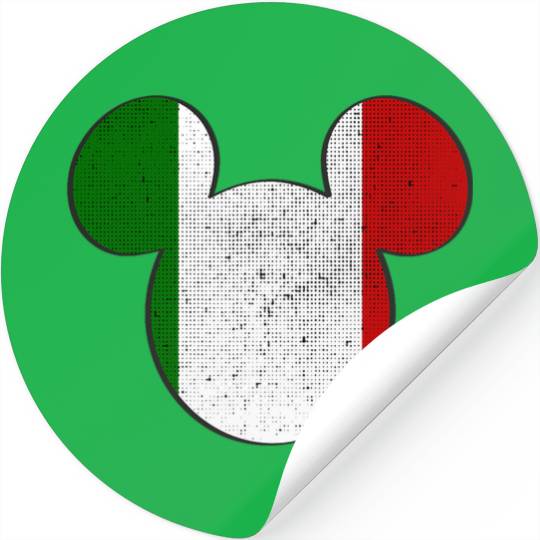 Disney Mickey Mouse Logo Italy Flag Fill Stickers