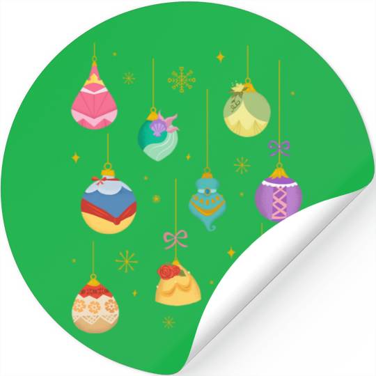Disney Princess Holiday Festive Christmas Ornaments Stickers