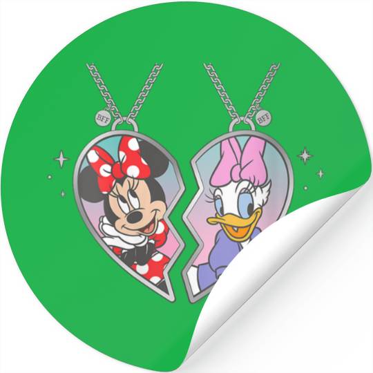 Disneyss Minnie And Daisy Best Friends Matching Heart Necklace Stickers