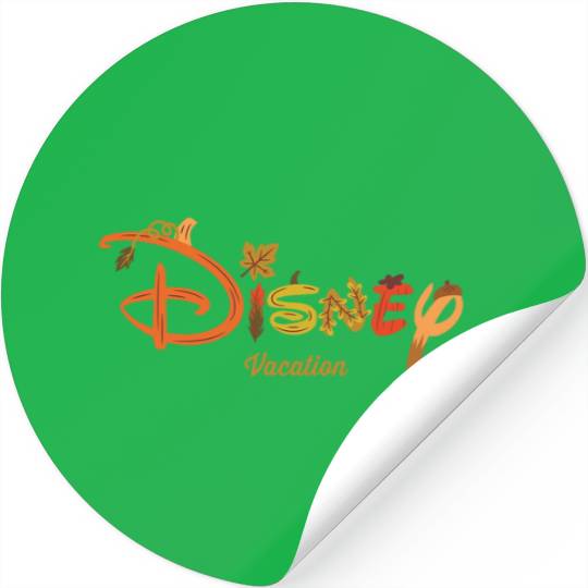 Disney Autumn Fill Logo Fall Trip Vacation Stickers