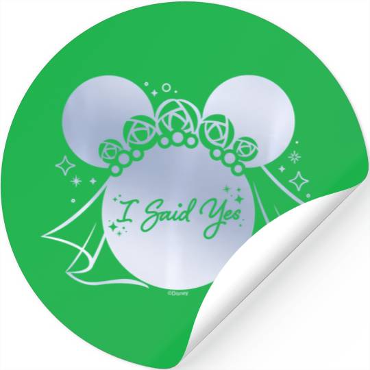 Disney I Said Yes Proposal Engagement Bridal Veil Minnie Stickers