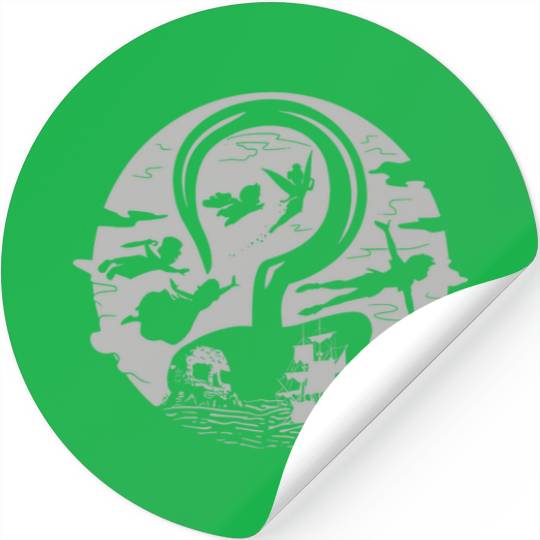 Disney Peter Pan Tink Wendy Kids Flying Silhouettes Stickers, Peter Pan Stickers