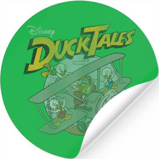 Disney Ducktales Ducks On Airplane Distressed Portrait Stickers
