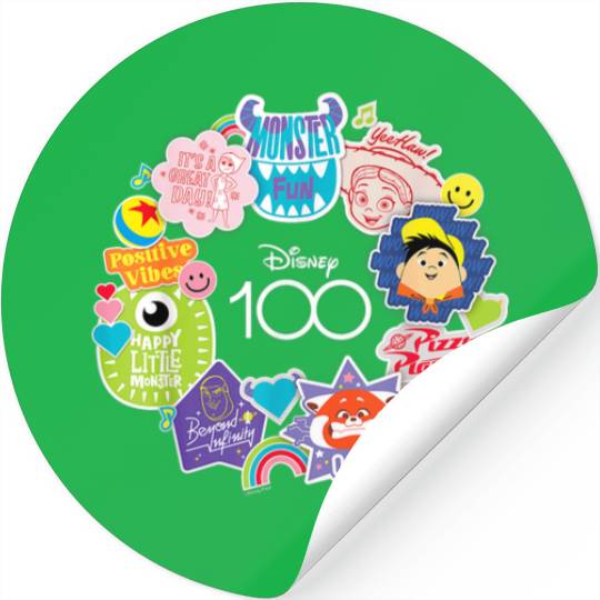 Disney 100 Pixar Happy Faces Sticker Circle D100 Stickers