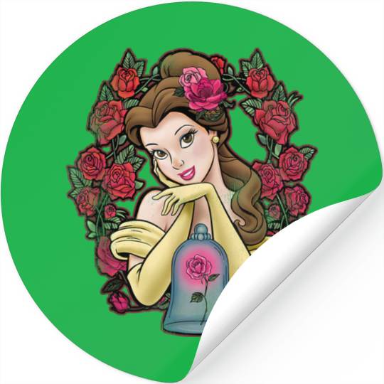Disney Beauty And The Beast Belle Roses Graphic Stickers