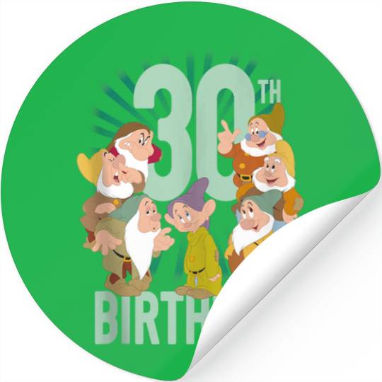 Disneyss Snow White Seven Dwarfs 30th Birthday Stickers