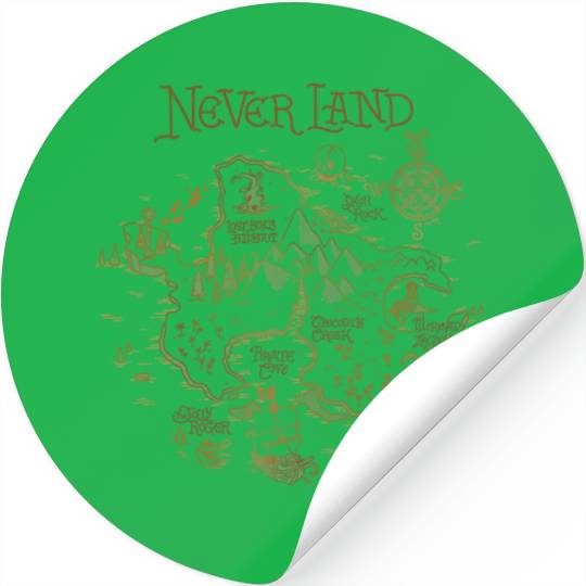Disney Peter Pan Never Land Map Graphic Stickers