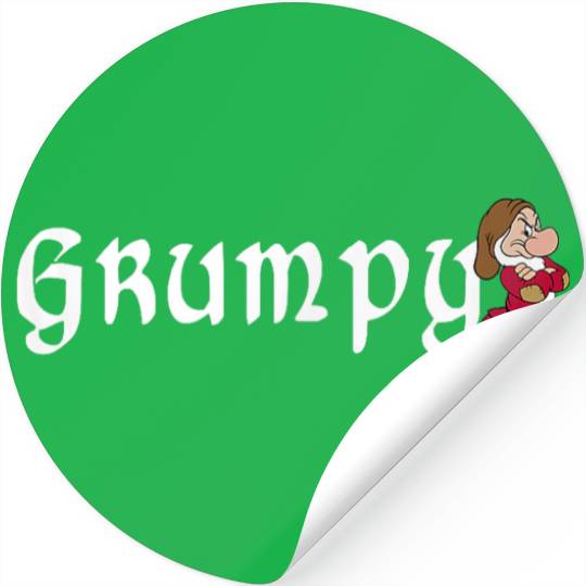 Disney Snow White Grumpy Leaning On Name Banner Stickers