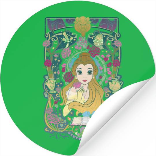 Disney Beauty And The Beast Belle Surrounded Graphic Stickers