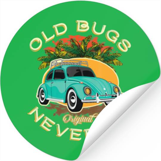 Old Bugs Never Die Summer Retro Vintage Bug Beetle Stickers