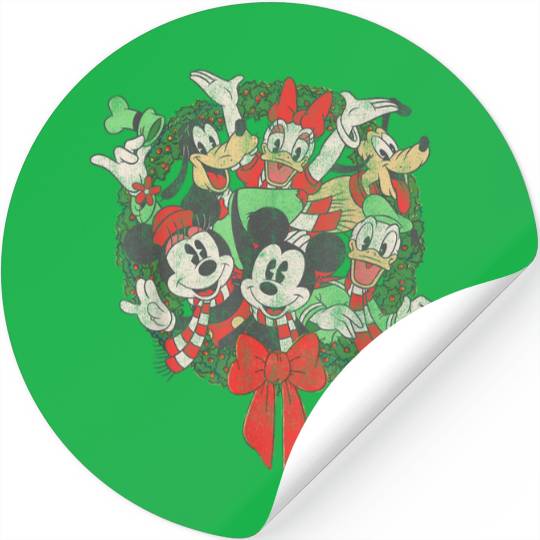 Disneys Group Shot Christmas Wreath Stickers