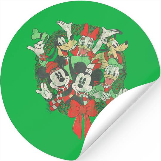 Disneys Group Shot Christmas Wreath Stickers