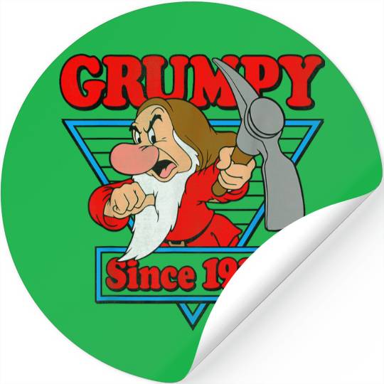 Disneyss Snow White Grumpy Since 1937 Triangle Graphic Stickers