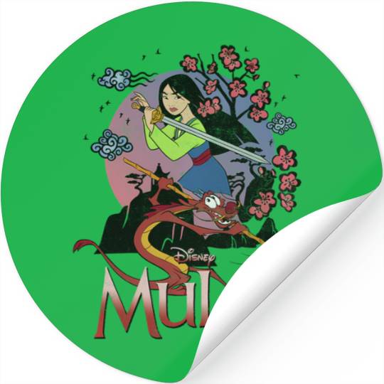 Disney Mulan And Mushu Collage Portrait Logo Stickers