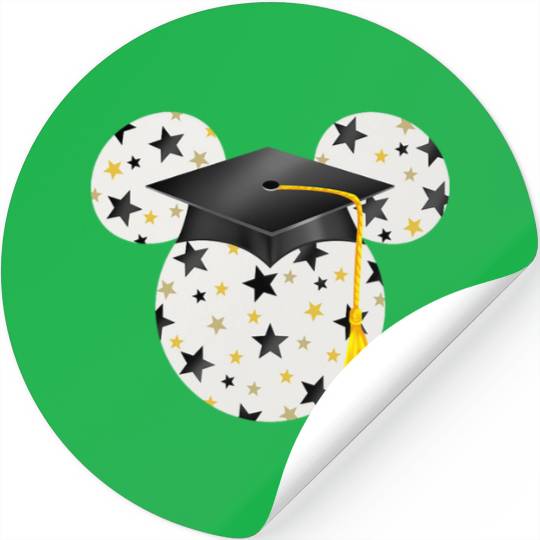 Disney Mickey Head Graduation Hat Star Fill Stickers