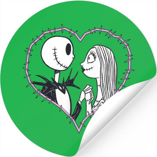 Disneyss The Nightmare Before Christmas Jack Sally Heart Stickers