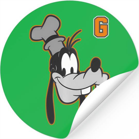 Disney Goofy Orange Outline Portrait Stickers
