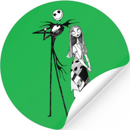Disneyss The Nightmare Before Christmas Jack Sally Line Art Stickers