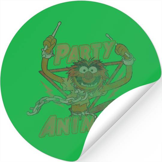 Disneyss The Muppets Party Animal Rock Distressed Chest Logo Stickers