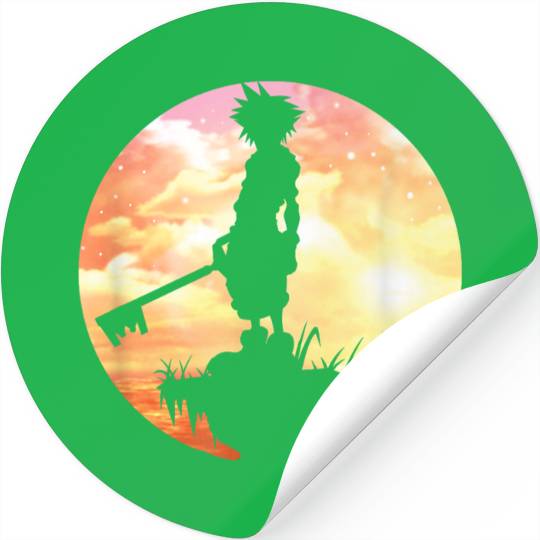 Disneyss Kingdom Hearts Sora Sunset Silhouette Pose Chest Logo Stickers