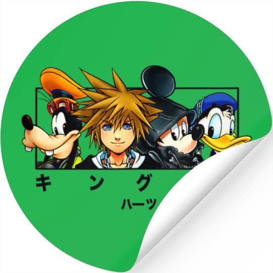 Disneyss Kingdom Hearts Main Characters Panel Chest Kanji Logo Stickers
