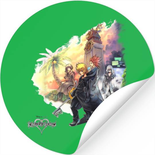 Disneyss Kingdom Hearts Characters Clock Tower Group shots Stickers