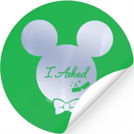 Disney I Asked Proposal Engagement Ring Bow Tie Mickey Stickers