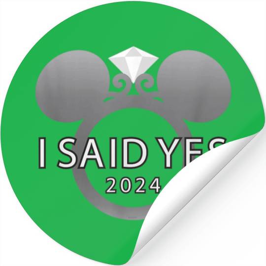 Disney I Said Yes 2024 Engagement Ring Proposal Stickers