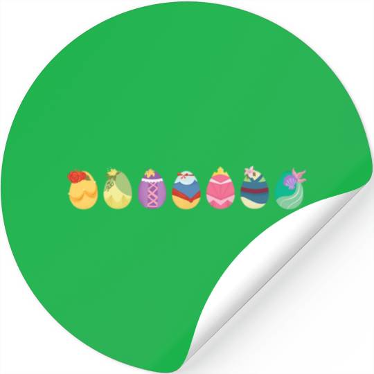 Disney Princess Easter Spring Seven Decorated Easter Eggs Stickers