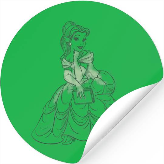 Disney Princess Belle Seated Sketch Stickers