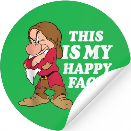 Disney Princess Snow White Grumpy Happy Face Tan Stickers