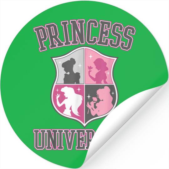 Disney Princess University College Text Logo Gra Stickers