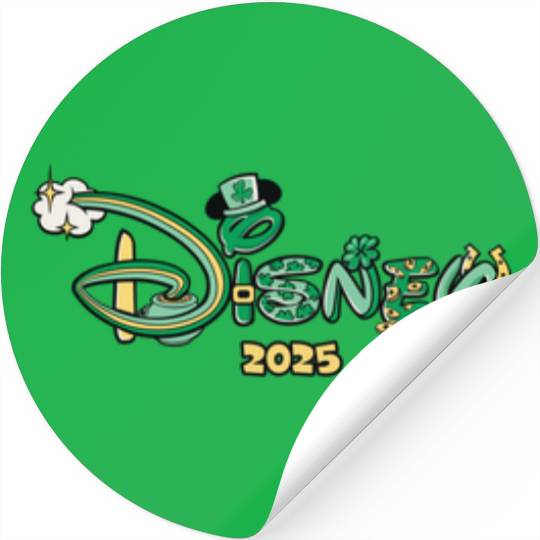 Disneyss Logo St Patricks Day 2025 Vacation Trip Matching Stickers