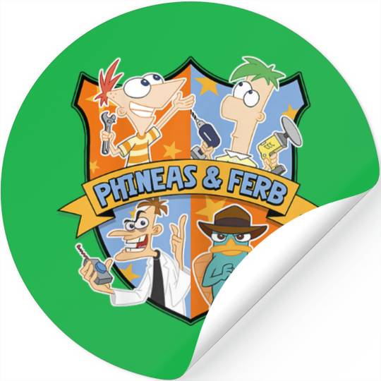 Disney Phineas And Ferb Main Characters Emblem Logo Stickers