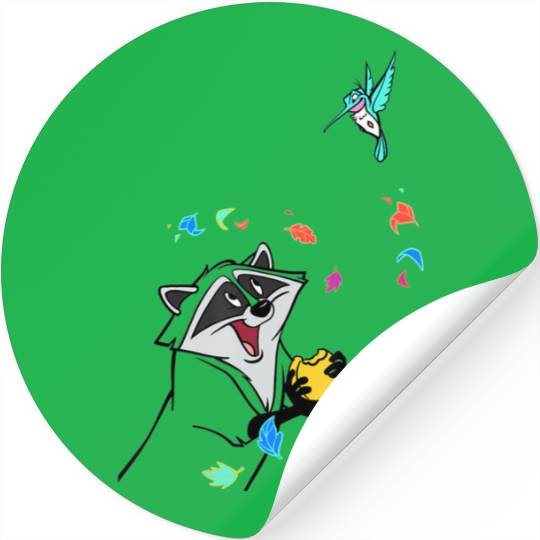 Disney Pocahontas Meeko Flit Colorful Leafs Fall Stickers