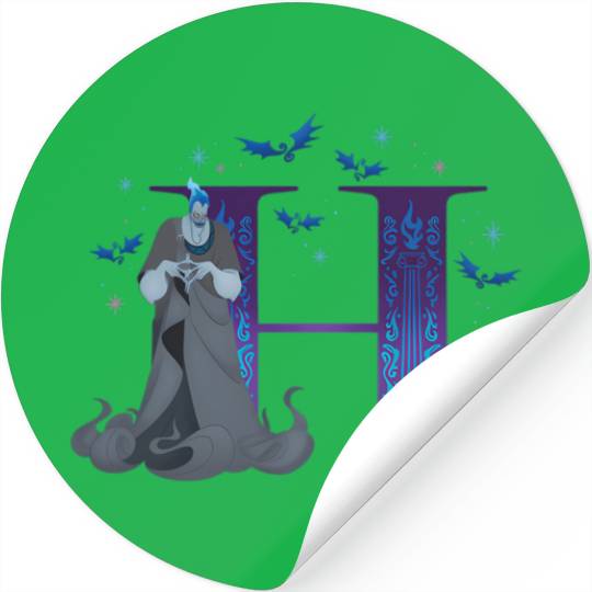 Disney Villains Alphabet Monogram Letter H For Hades Stickers