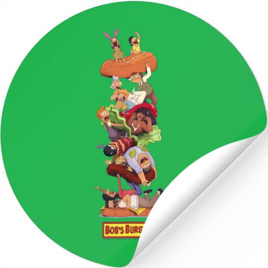 Bob's Burgers Group Shot Burger Stack Stickers