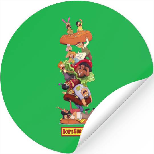 Bob's Burgers Group Shot Burger Stack Stickers